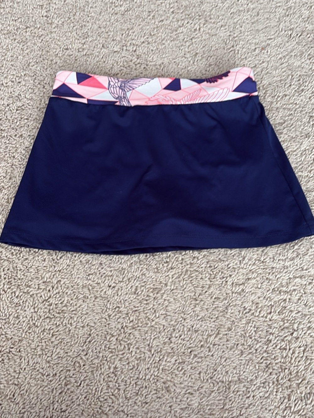 Joe Fresh Navy Blue Skort with Pink Patterned Waistband